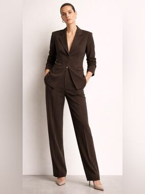 NWOT Zara Women's Olive Green Side Rouching Blazer with Hook and Eye Clasps